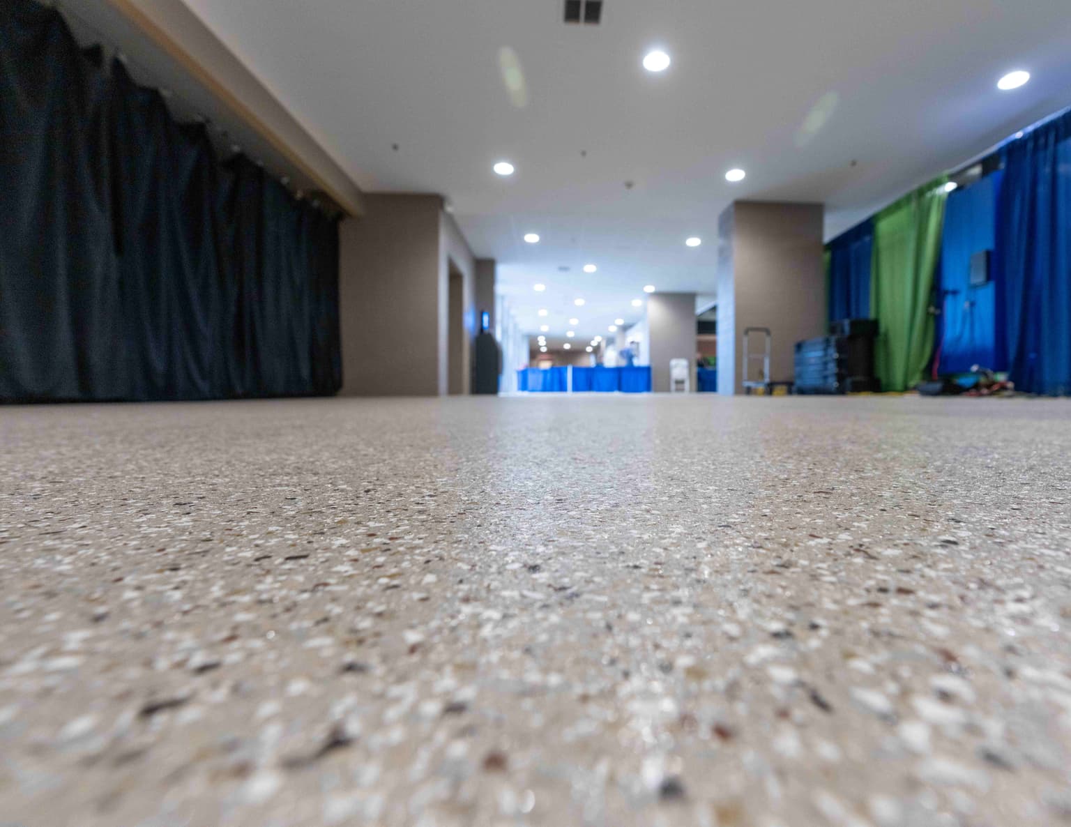 Convention center with large-scale polyurea coating