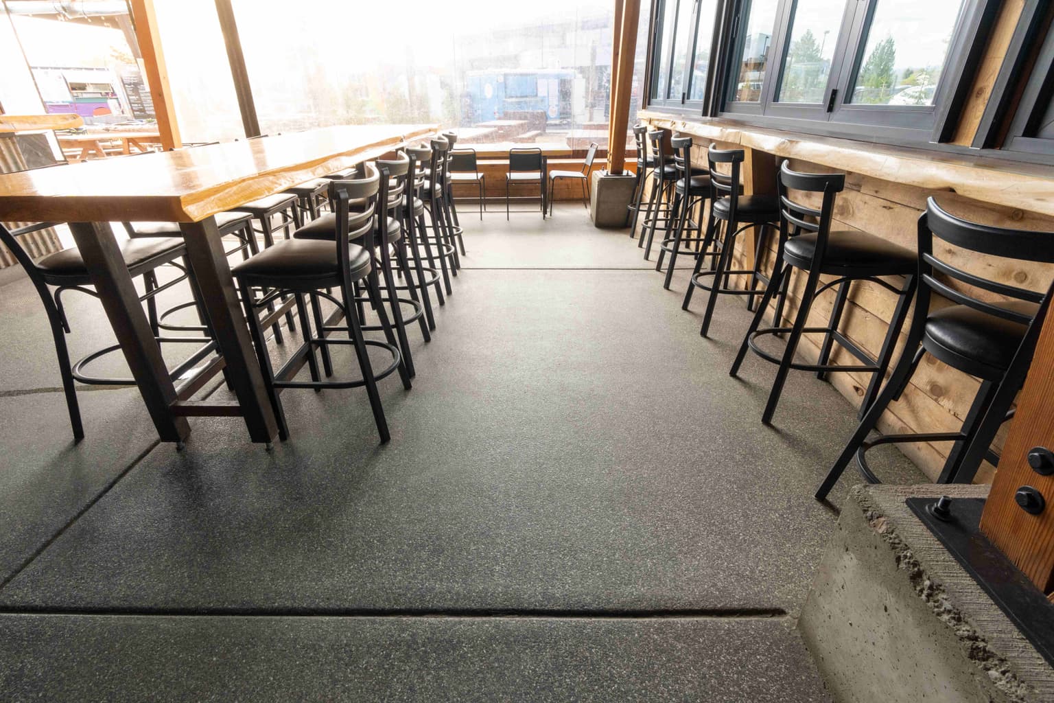 Commercial brewery with polished concrete flooring